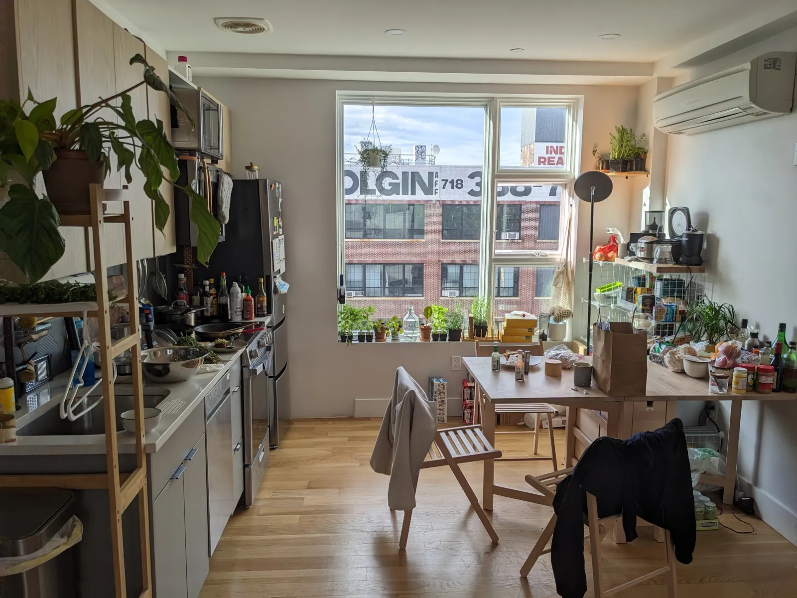 the kitchen